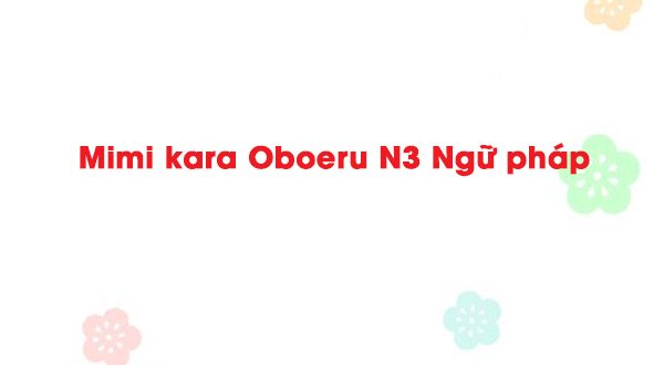Mimi Kara Oboeru N3 Ngữ Phap
