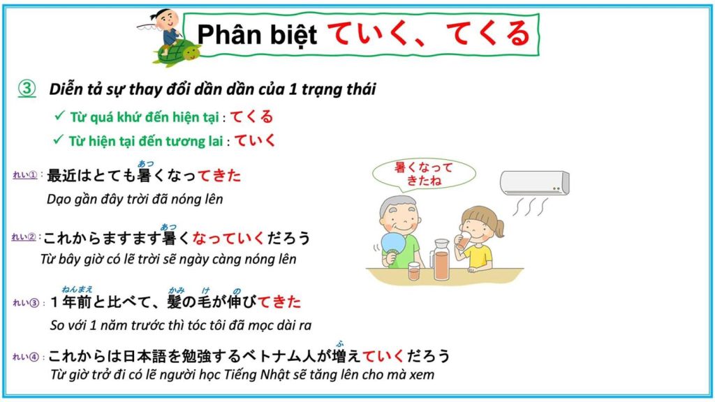 Phân biệt ngữ pháp: ていく và てくる